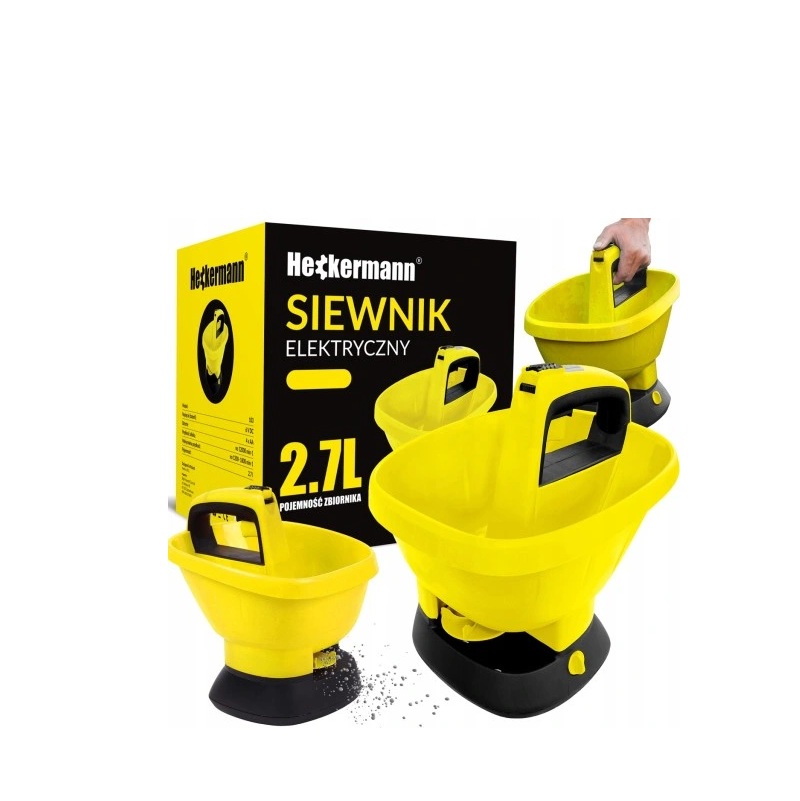 SIEWNIK AUTOMATYCZNY ELEKTRYCZNY ROZSIEWACZ NASION NAWOZU SOLI 2,7L